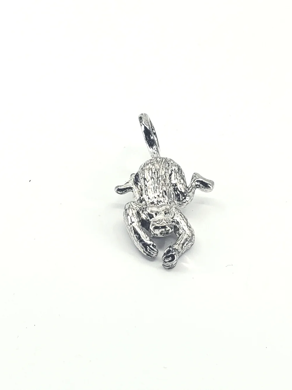 C4003 Silver Monkey Charm Pendant Or Brooch Polished Silver Color 2